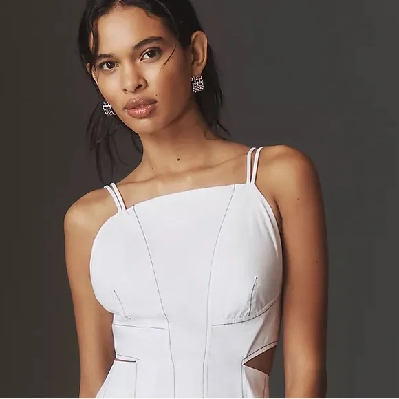 Strappy Square-Neck Apron Midi Dress - Picture 4 of 12